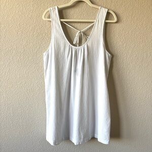 J. Crew Tie-back crinkle cotton tank dress coverup white